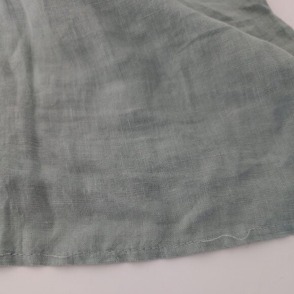 Lungo Larno Crochet Linen Dress Womens Size Small Green Italian Sleeveless Shift - Picture 11 of 13